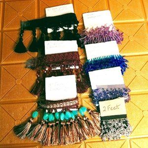 BEADED TASSEL TRIM*BEADED TRIM*HOME DECOR*GROUP OF 7 ITEMS*